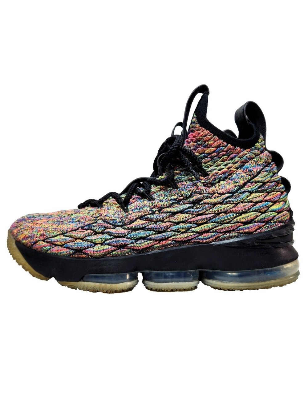 NIKE LeBron 15 Four Horsemen Sz 8.5 Neon Multi-Color/Black BattleKnit 897648-901